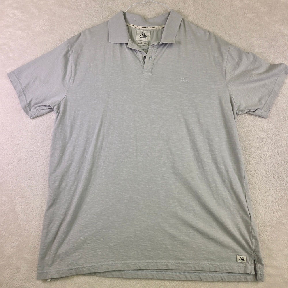 Quiksilver Mens Gray Slub Knit Short Sleeve Polo Shirt XL EQYKT03198